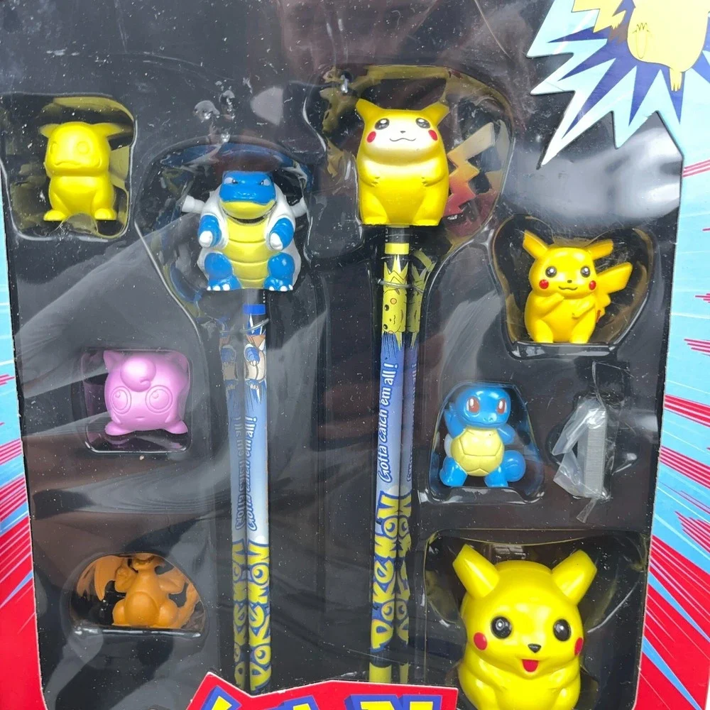 Vintage Pokemon Stationary Set New In‎ Box Pencil Sharpener Eraser 90s Y2K NOS